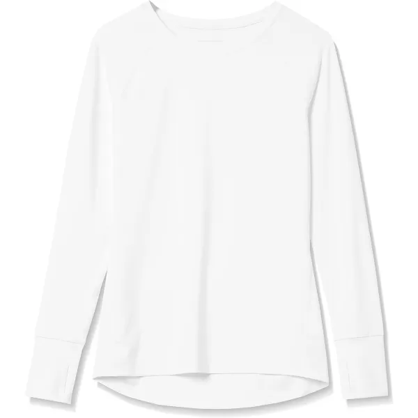 Amazon Essentials Womens Brushed Tech Stretch LongSleeve Crewneck Shirt Available in Plus SizeWhite