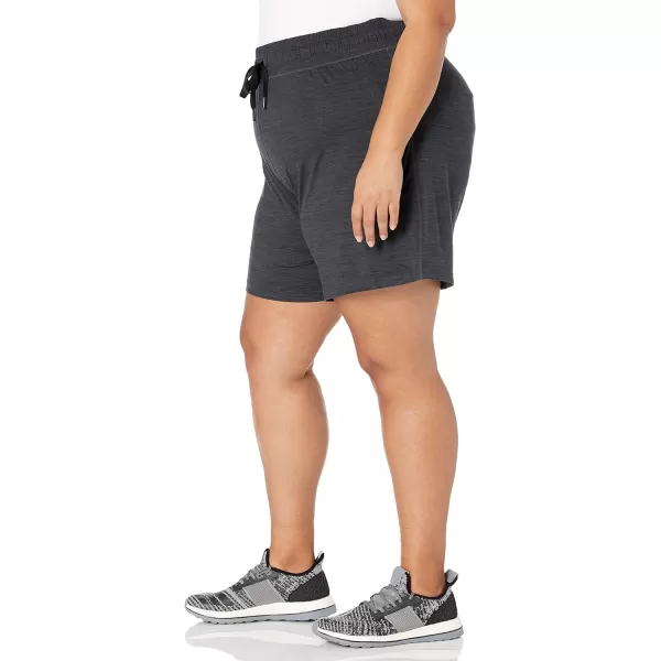 Amazon Essentials Womens Brushed Tech Stretch Short Available in Plus SizeBlack Space Dye