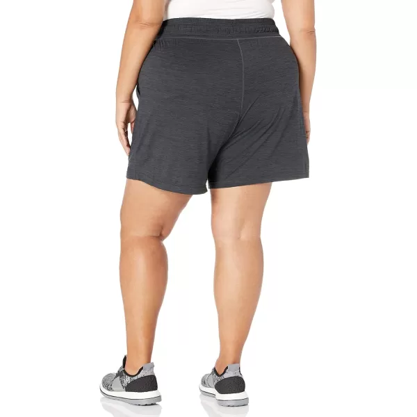 Amazon Essentials Womens Brushed Tech Stretch Short Available in Plus SizeBlack Space Dye