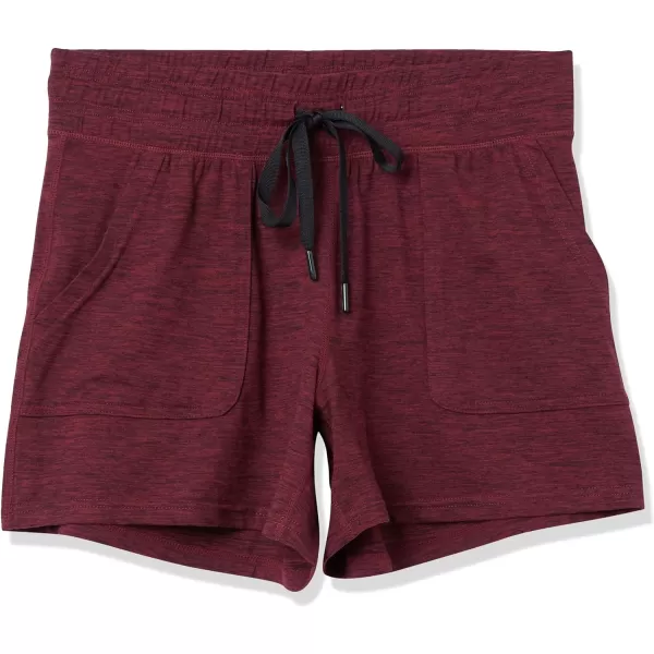 Amazon Essentials Womens Brushed Tech Stretch Short Available in Plus SizeBurgundy Space Dye