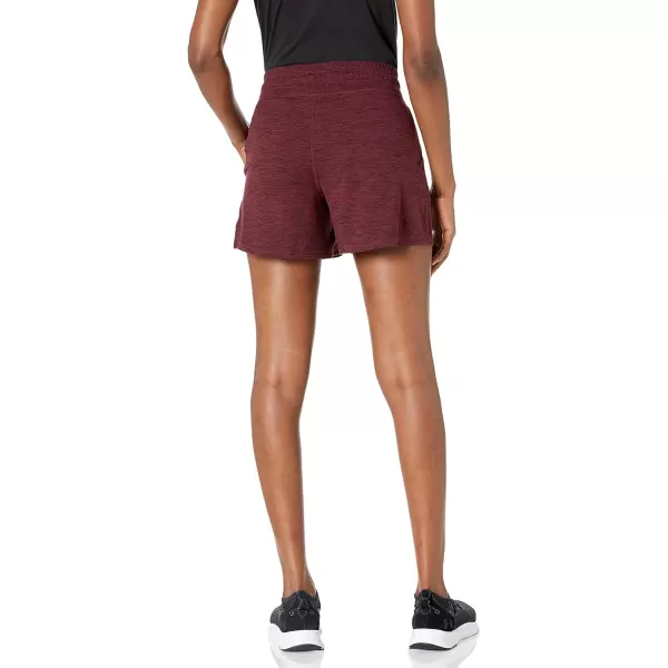 Amazon Essentials Womens Brushed Tech Stretch Short Available in Plus SizeBurgundy Space Dye