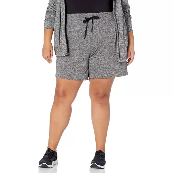 Amazon Essentials Womens Brushed Tech Stretch Short Available in Plus SizeDark Grey Space Dye