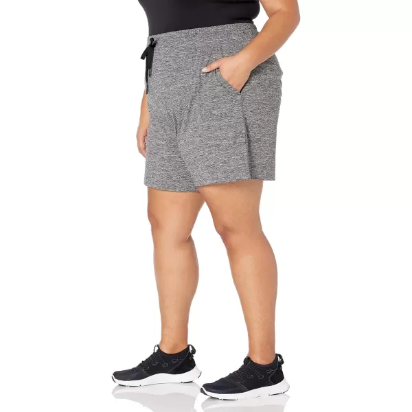 Amazon Essentials Womens Brushed Tech Stretch Short Available in Plus SizeDark Grey Space Dye