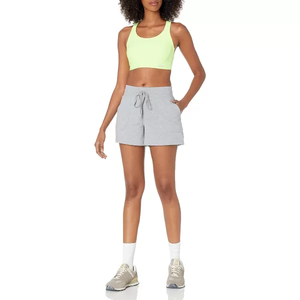 Amazon Essentials Womens Brushed Tech Stretch Short Available in Plus SizeGrey Space Dye