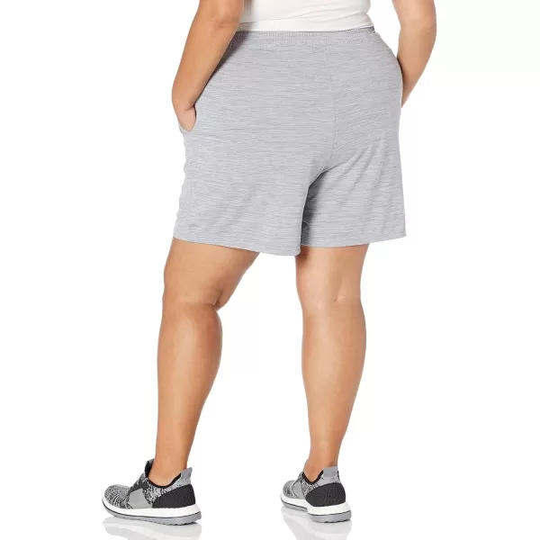 Amazon Essentials Womens Brushed Tech Stretch Short Available in Plus SizeGrey Space Dye