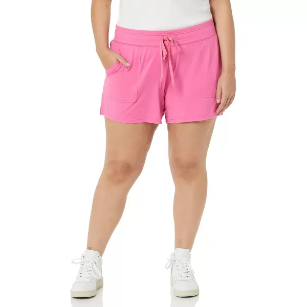 Amazon Essentials Womens Brushed Tech Stretch Short Available in Plus SizeHot Pink