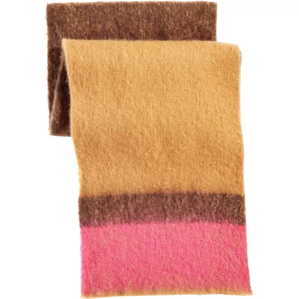 Amazon Essentials Womens Brushed Textured ScarfNeon PinkDark Chestnut Brown