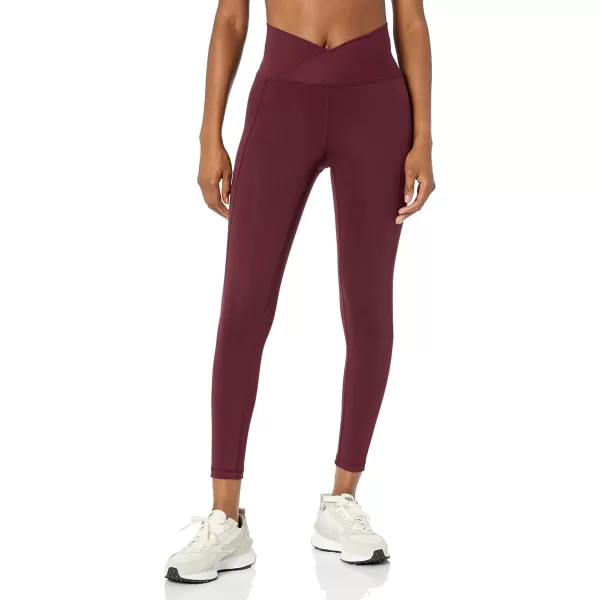 Amazon Essentials Womens Build Your Own Leggings78 Length Cross High Waist Dark Burgundy