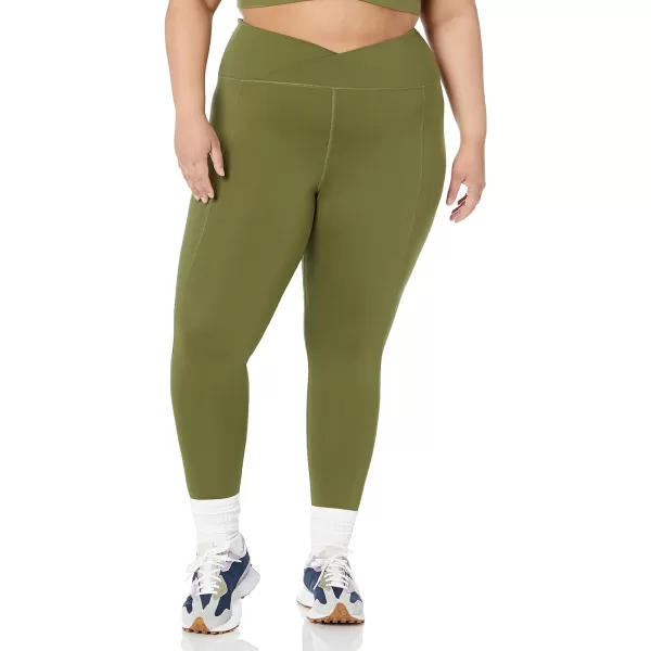 Amazon Essentials Womens Build Your Own Leggings78 Length Cross High Waist Dark Olive