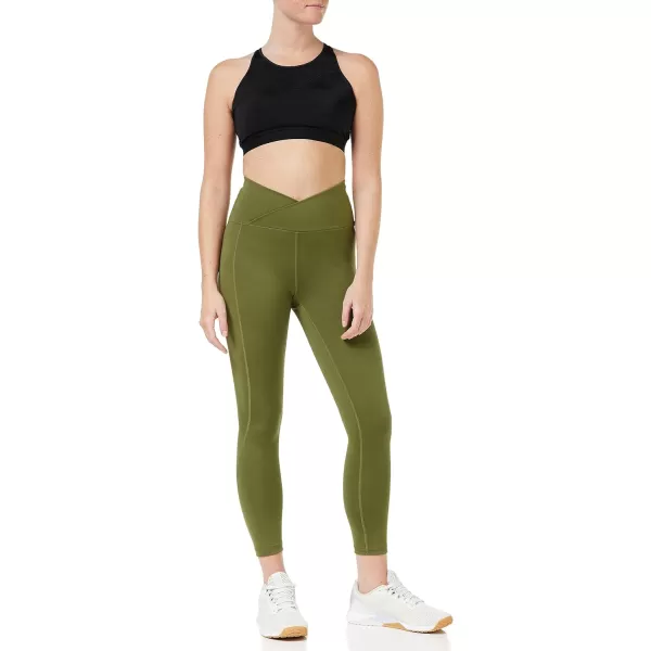 Amazon Essentials Womens Build Your Own Leggings78 Length Cross High Waist Dark Olive