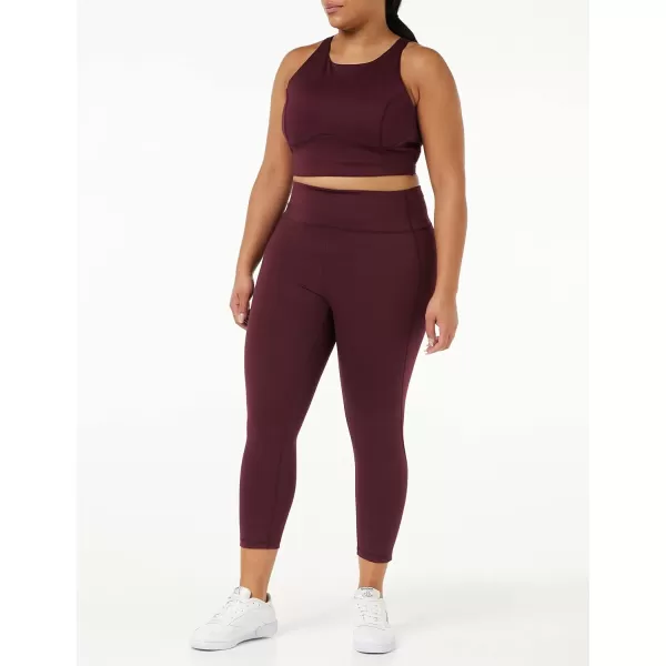 Amazon Essentials Womens Build Your Own Leggings78 Length High Waist Dark Burgundy