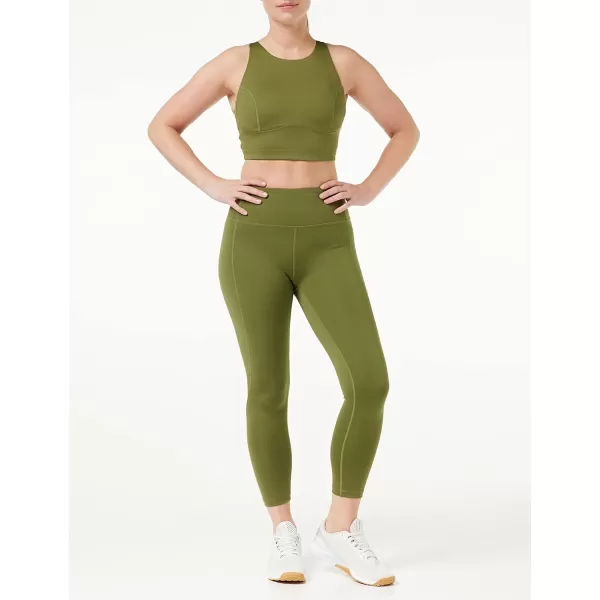 Amazon Essentials Womens Build Your Own Leggings78 Length High Waist Dark Olive