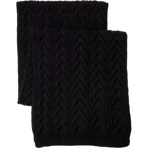 Amazon Essentials Womens Cable Knit Hat and Scarf SetBlack