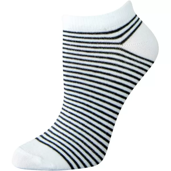 Amazon Essentials Womens Casual LowCut Socks 6 PairsBlackGreyWhiteDotsStripe