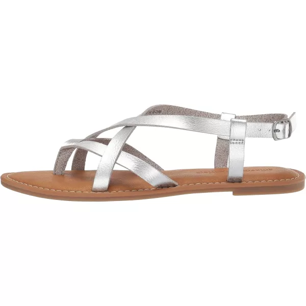 Amazon Essentials Womens Casual Strappy SandalSilver