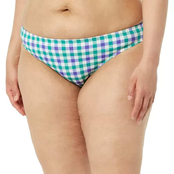 Amazon Essentials Womens Classic Bikini Swimsuit BottomBlueGreen Gingham