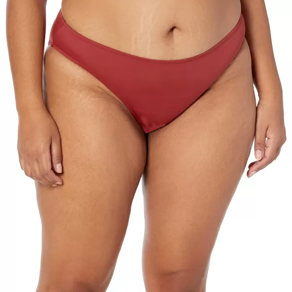 Amazon Essentials Womens Classic Bikini Swimsuit BottomBrick Red