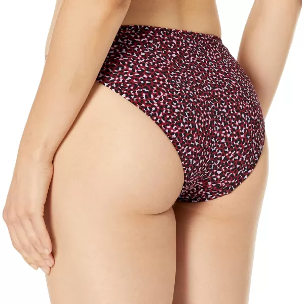 Amazon Essentials Womens Classic Bikini Swimsuit BottomBrick Red Leopard