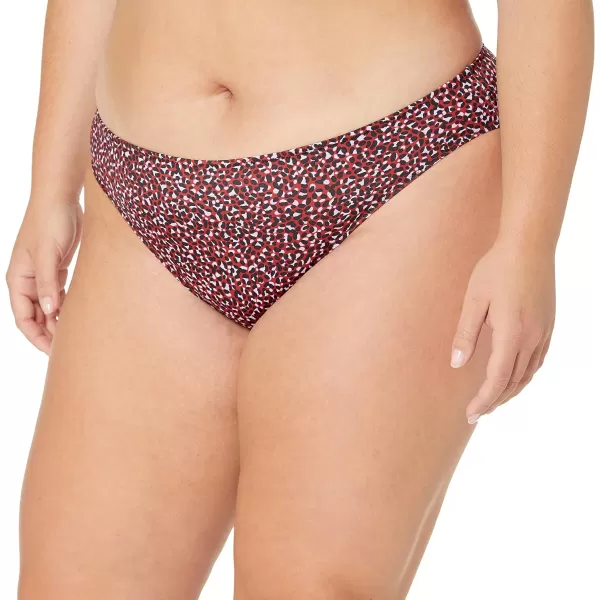 Amazon Essentials Womens Classic Bikini Swimsuit BottomBrick Red Leopard