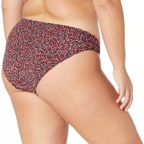 Amazon Essentials Womens Classic Bikini Swimsuit BottomBrick Red Leopard