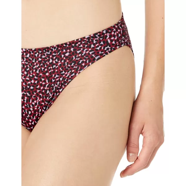 Amazon Essentials Womens Classic Bikini Swimsuit BottomBrick Red Leopard