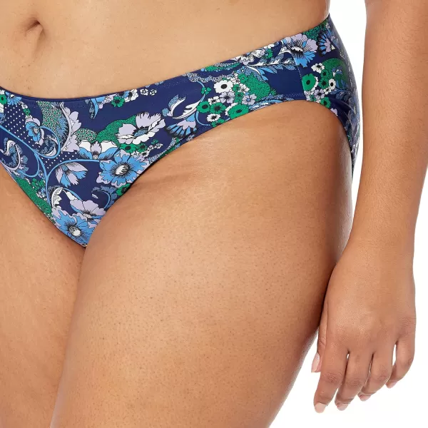 Amazon Essentials Womens Classic Bikini Swimsuit BottomDeep Blue Paisley