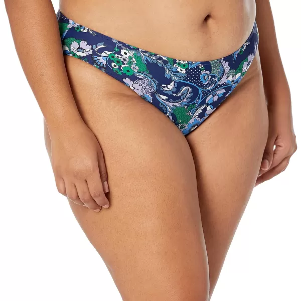 Amazon Essentials Womens Classic Bikini Swimsuit BottomDeep Blue Paisley