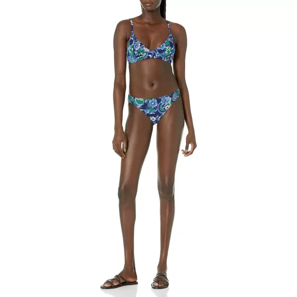 Amazon Essentials Womens Classic Bikini Swimsuit BottomDeep Blue Paisley