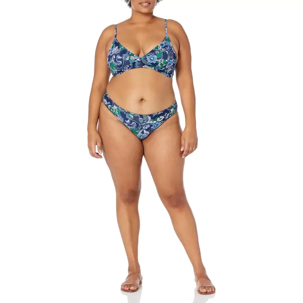 Amazon Essentials Womens Classic Bikini Swimsuit BottomDeep Blue Paisley