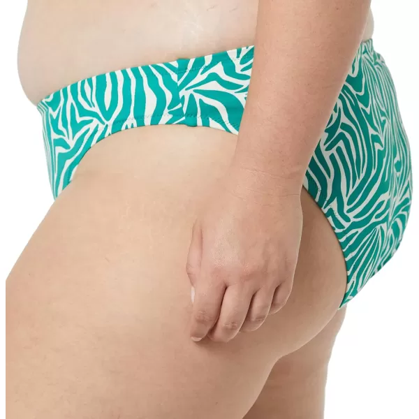 Amazon Essentials Womens Classic Bikini Swimsuit BottomGreen Zebra Stripe