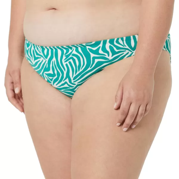 Amazon Essentials Womens Classic Bikini Swimsuit BottomGreen Zebra Stripe