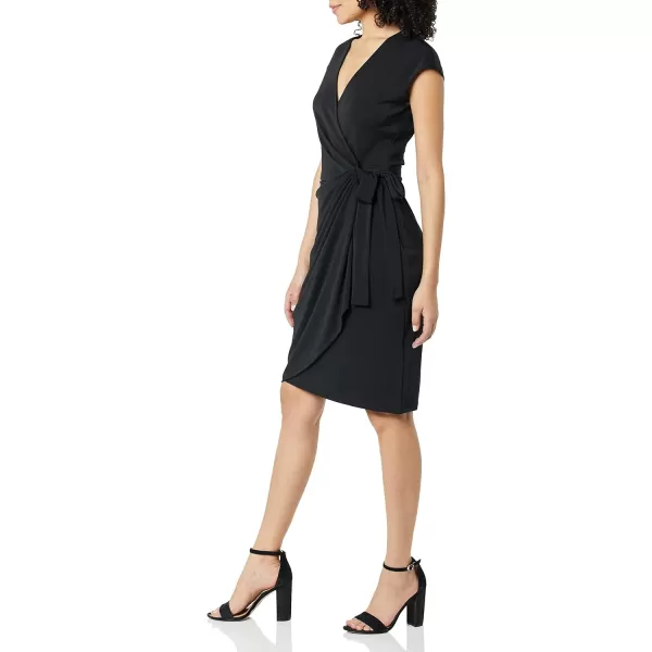 Amazon Essentials Womens Classic Cap Sleeve Wrap Dress Available in Plus SizeBlack