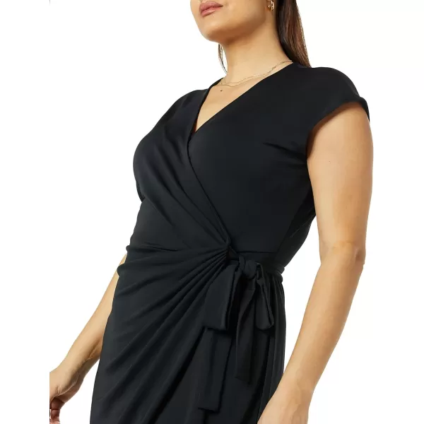 Amazon Essentials Womens Classic Cap Sleeve Wrap Dress Available in Plus SizeBlack