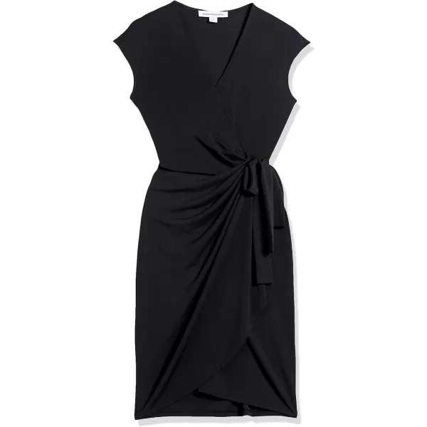 Amazon Essentials Womens Classic Cap Sleeve Wrap Dress Available in Plus SizeBlack