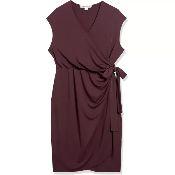 Amazon Essentials Womens Classic Cap Sleeve Wrap Dress Available in Plus SizeBurgundy