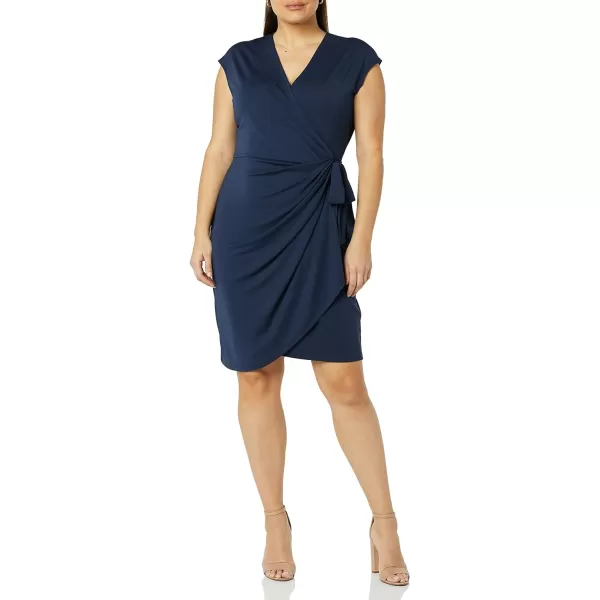 Amazon Essentials Womens Classic Cap Sleeve Wrap Dress Available in Plus SizeNavy