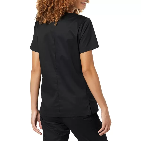 Amazon Essentials Womens Classic Fit Split Neck Crew Scrub Top Available in Plus SizeBlack