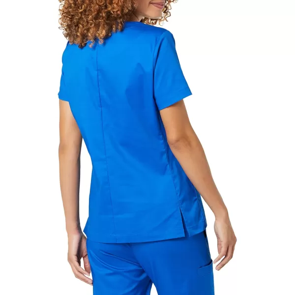 Amazon Essentials Womens Classic Fit Split Neck Crew Scrub Top Available in Plus SizeBlue