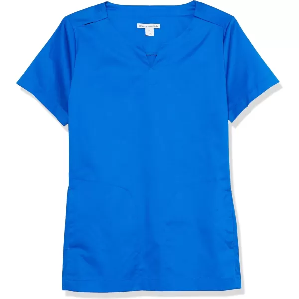 Amazon Essentials Womens Classic Fit Split Neck Crew Scrub Top Available in Plus SizeBlue