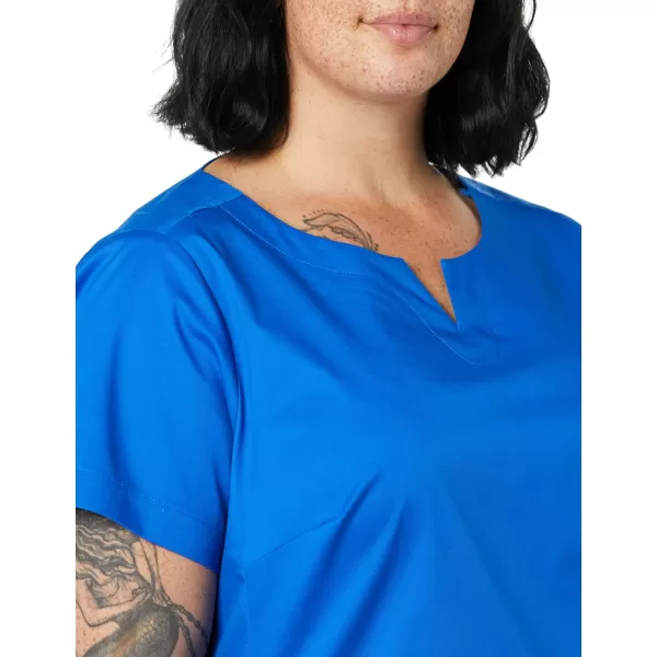 Amazon Essentials Womens Classic Fit Split Neck Crew Scrub Top Available in Plus SizeBlue