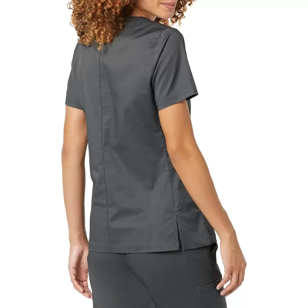 Amazon Essentials Womens Classic Fit Split Neck Crew Scrub Top Available in Plus SizeCharcoal