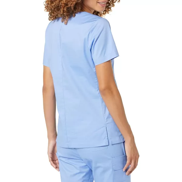 Amazon Essentials Womens Classic Fit Split Neck Crew Scrub Top Available in Plus SizeCornflower Blue