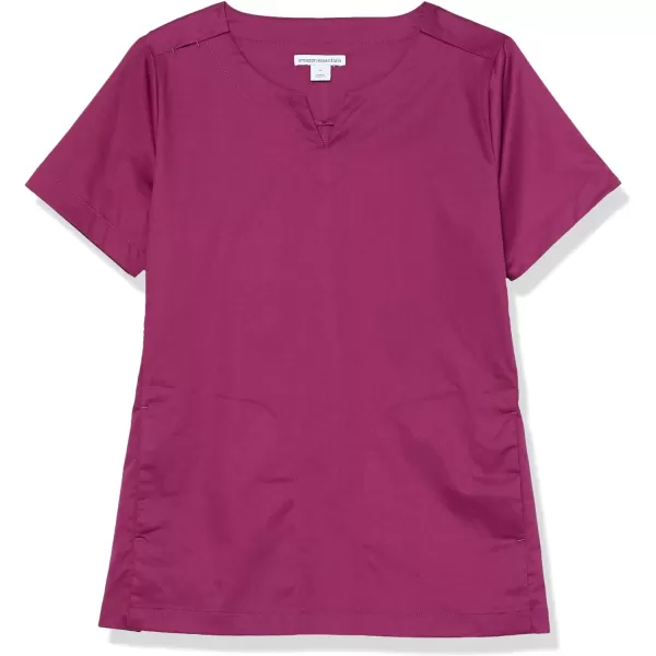 Amazon Essentials Womens Classic Fit Split Neck Crew Scrub Top Available in Plus SizePlum