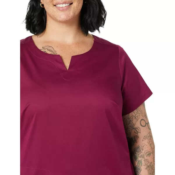 Amazon Essentials Womens Classic Fit Split Neck Crew Scrub Top Available in Plus SizePlum