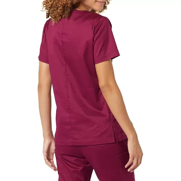 Amazon Essentials Womens Classic Fit Split Neck Crew Scrub Top Available in Plus SizePlum