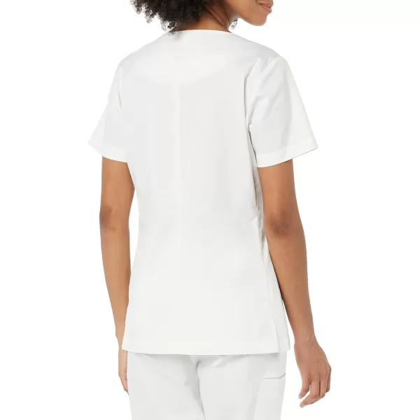 Amazon Essentials Womens Classic Fit Split Neck Crew Scrub Top Available in Plus SizeWhite