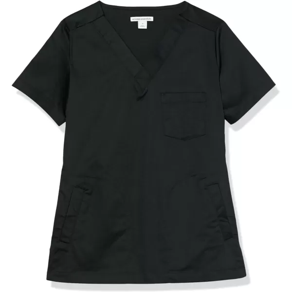 Amazon Essentials Womens Classic Fit VNeck Short Sleeve Scrub Top Available in Plus SizeBlack