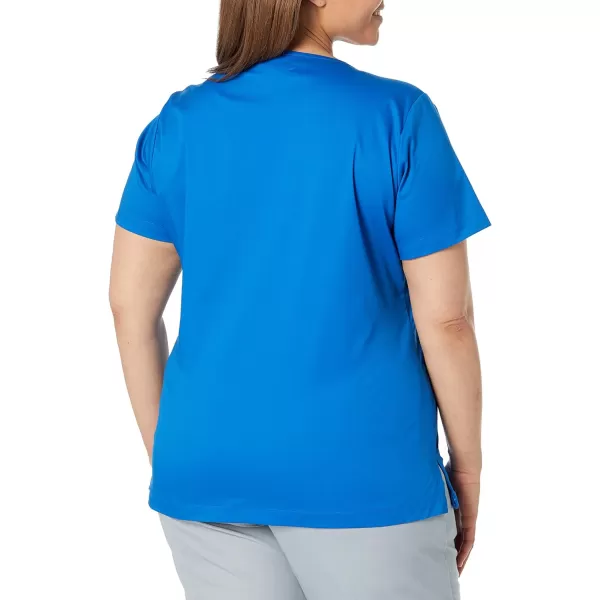 Amazon Essentials Womens Classic Fit VNeck Short Sleeve Scrub Top Available in Plus SizeBlue