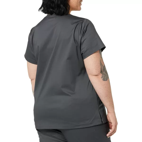 Amazon Essentials Womens Classic Fit VNeck Short Sleeve Scrub Top Available in Plus SizeCharcoal