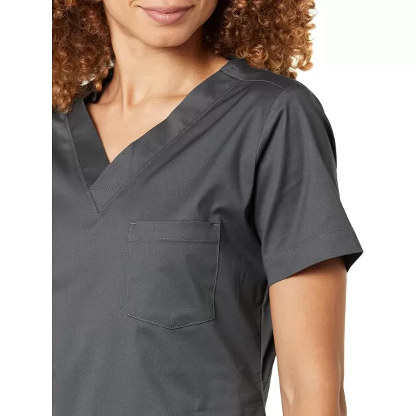 Amazon Essentials Womens Classic Fit VNeck Short Sleeve Scrub Top Available in Plus SizeCharcoal